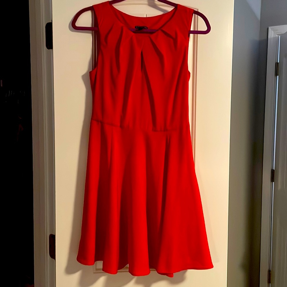 Size 4 Express Red Keyhole Flare Dress
